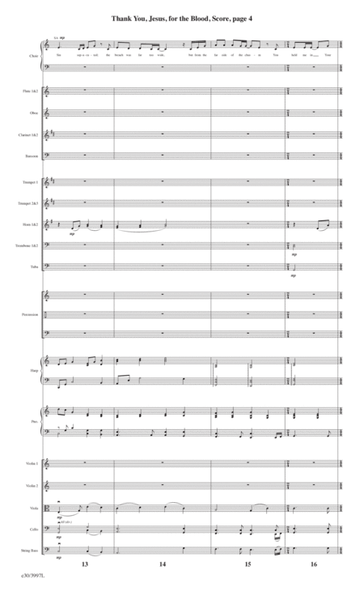 Thank You, Jesus, For the Blood - Downloadable Orchestral Score and Parts