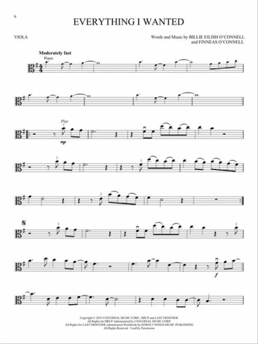 Billie Eilish Billie Eilish Viola Solo scores gallery preview page 4