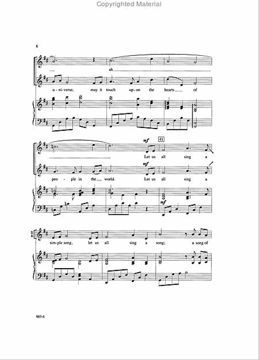 Hands Across the Universe - SA Octavo SA scores gallery preview page 8