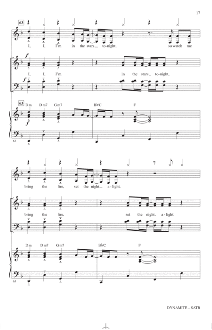 Dynamite (arr. Roger Emerson) 4-Part scores gallery preview page 16