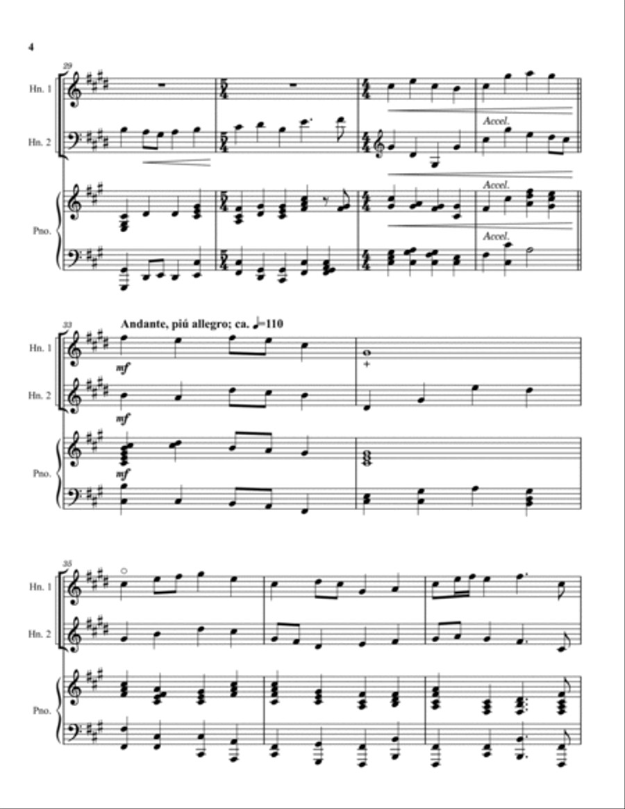 Battaglia Interna delle Vite- Horn Duet Accompanied Brass Duet scores gallery preview page 4