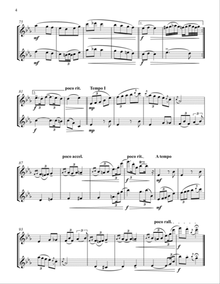 A La Cubana for Two Flutes Flute Duet scores gallery preview page 5