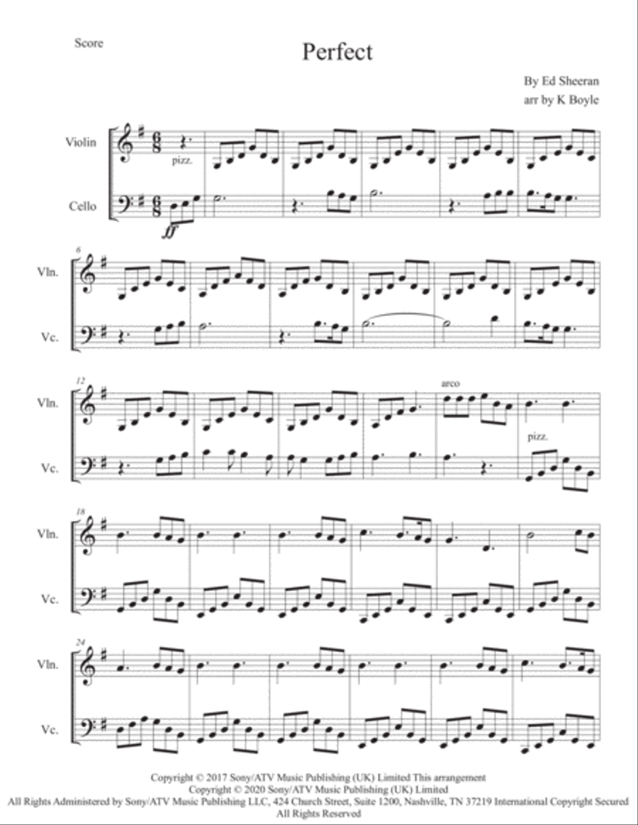 Perfect Perfect String Duet scores gallery preview page 1