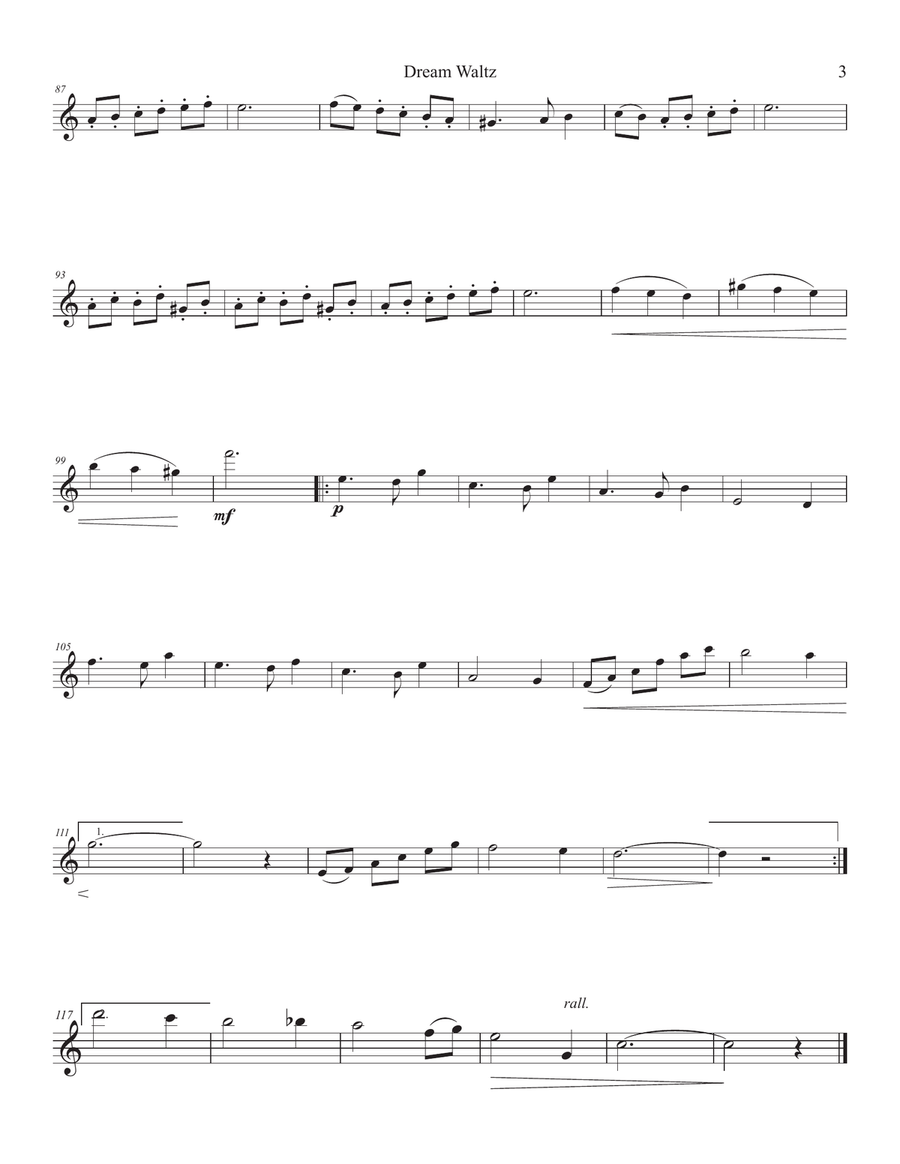Dream Waltz (Flute Solo) Flute Solo scores gallery preview page 3