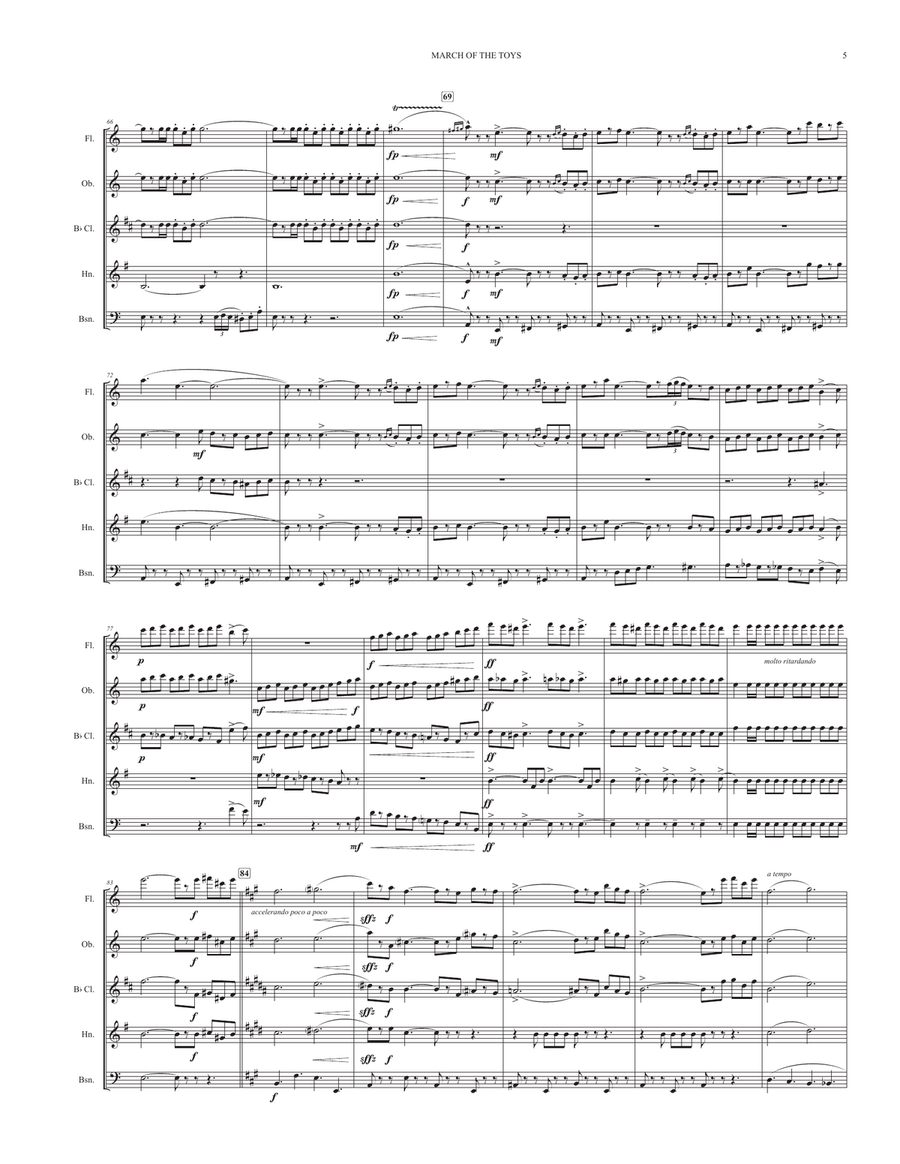March of the Toys (for woodwind quintet) Woodwind Quintet scores gallery preview page 5