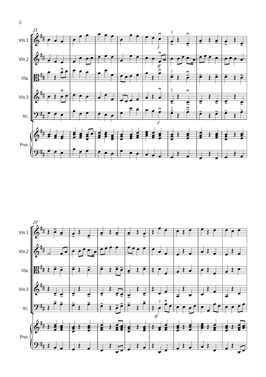 Jupiter Hymn for String Quartet String Quartet scores gallery preview page 2