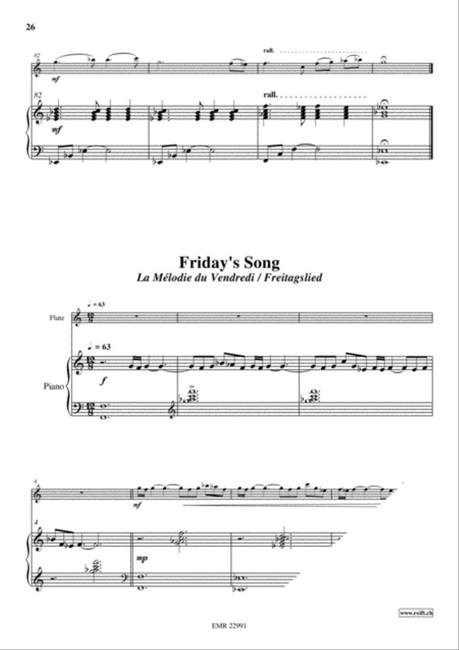 5 Love-Songs Flute Solo scores gallery preview page 7