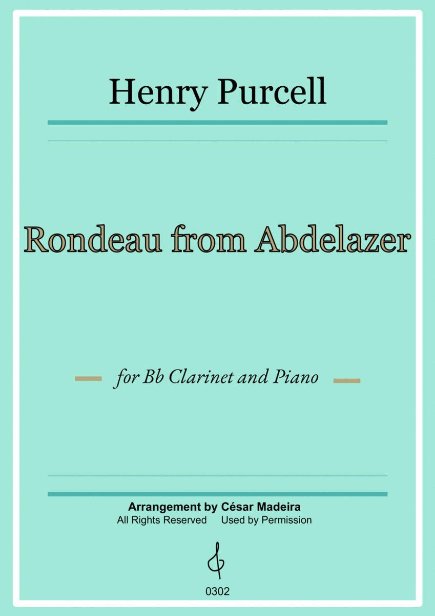 Rondeau from Abdelazer - Bb Clarinet and Piano (Full Score and Parts) image number null