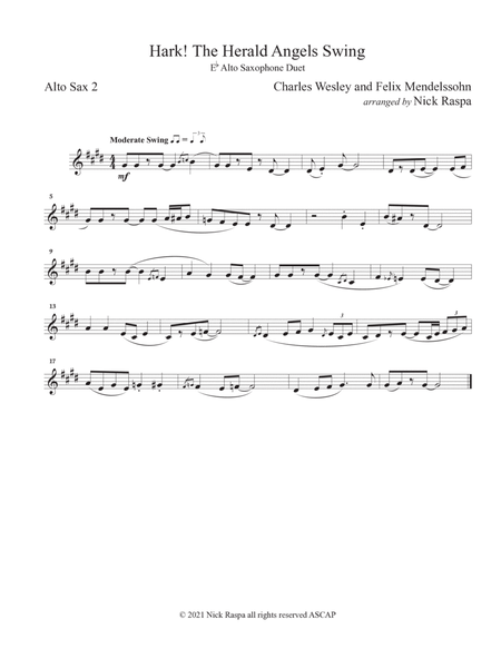 Hark! The Herald Angels Swing (Alto Sax Duet) Alto Sax 2 part image number null