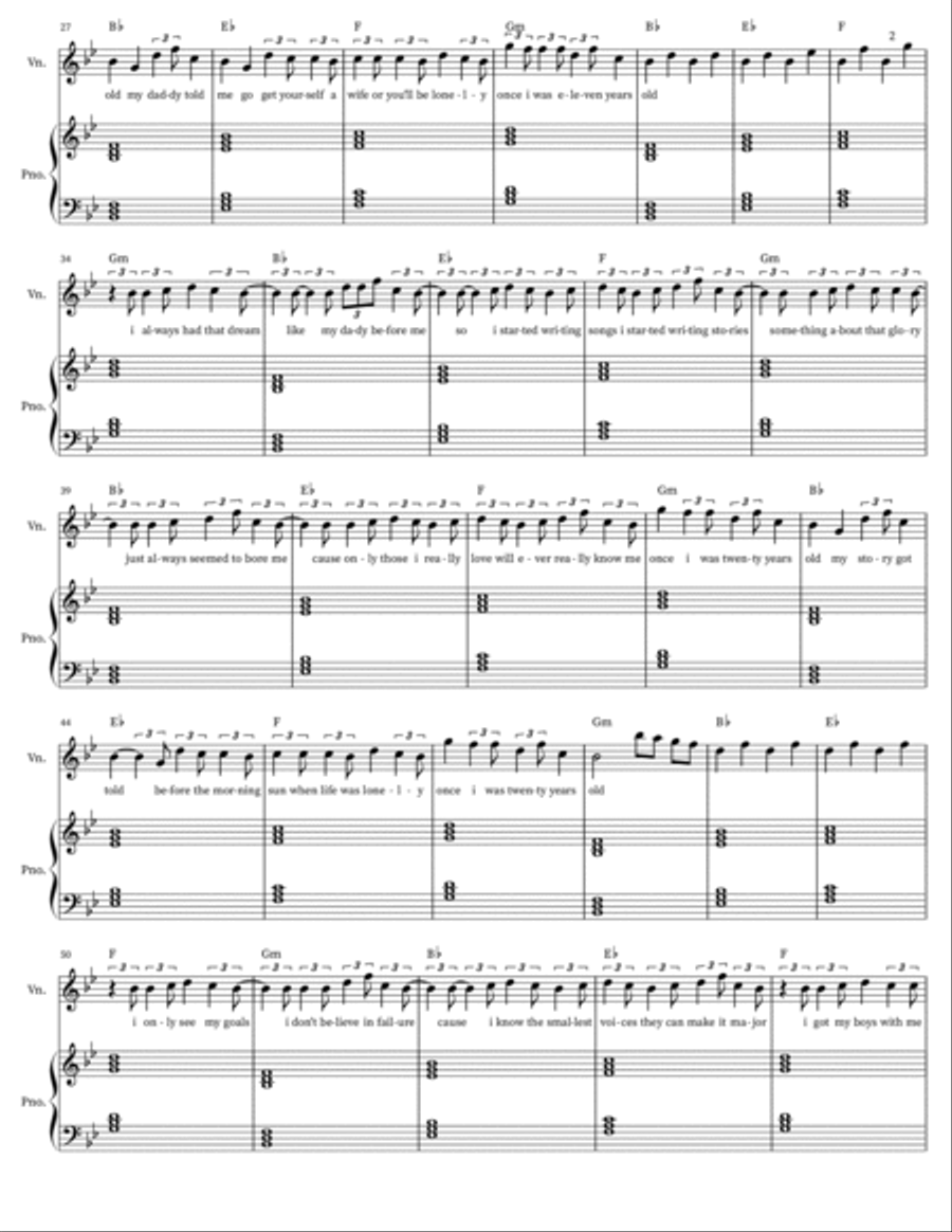 7 Years - Violin 7 Years - Violin Easy Piano scores gallery preview page 2