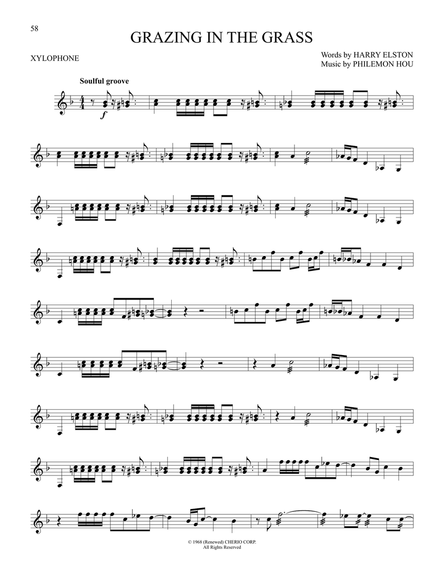 Grazing In The Grass Percussion scores gallery preview page 1