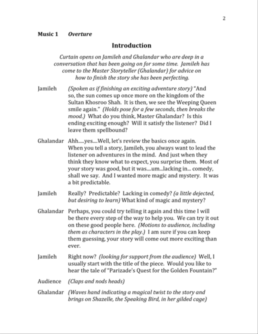 Parizade's Quest - Director's Script