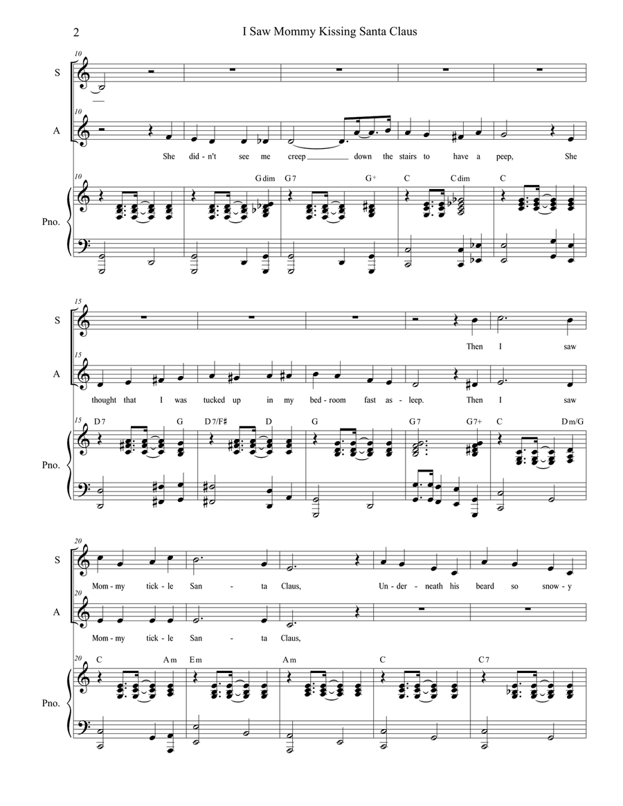 I Saw Mommy Kissing Santa Claus SA scores gallery preview page 2