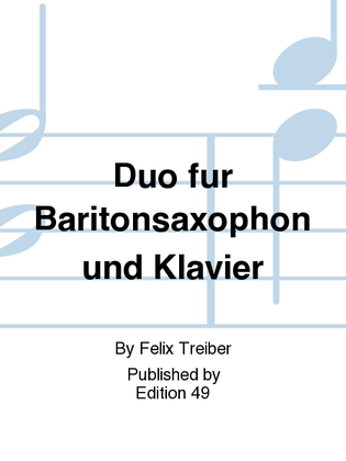 Duo fur Baritonsaxophon und Klavier