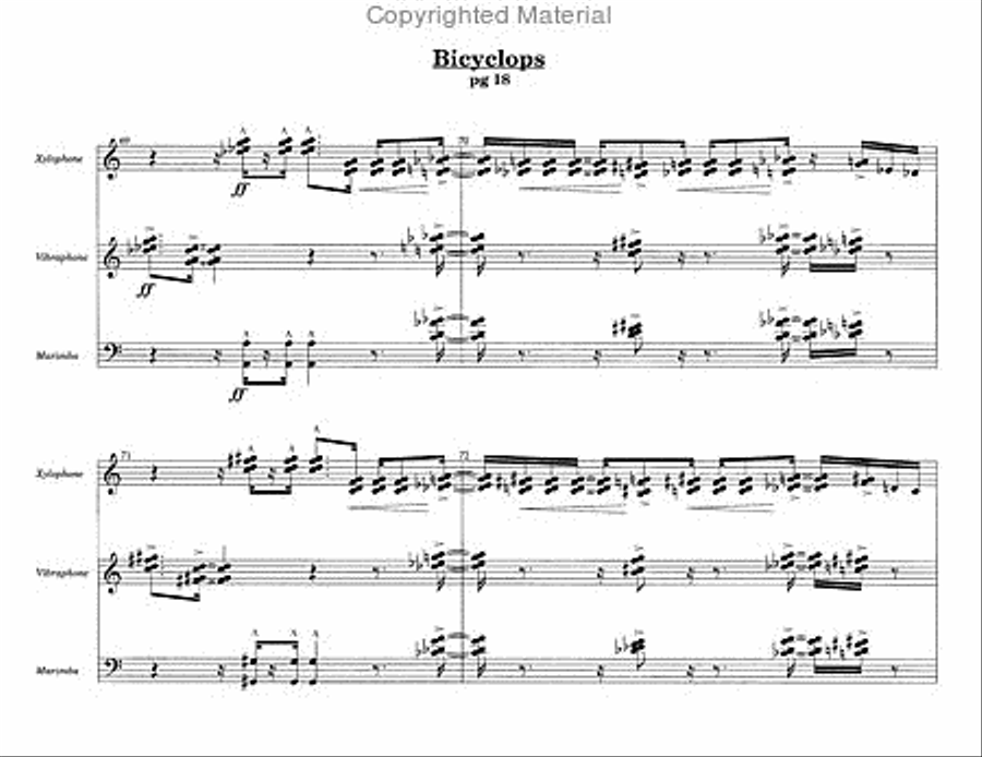 Bicyclops Percussion Ensemble scores gallery preview page 4