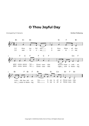 O Thou Joyful Day (Key of B-Flat Major)