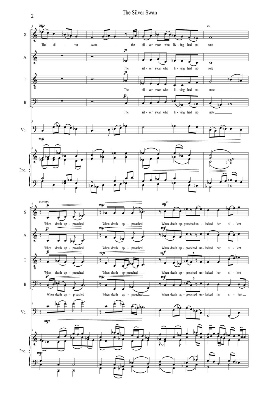 The Silver Swan The Silver Swan 4-Part scores gallery preview page 3