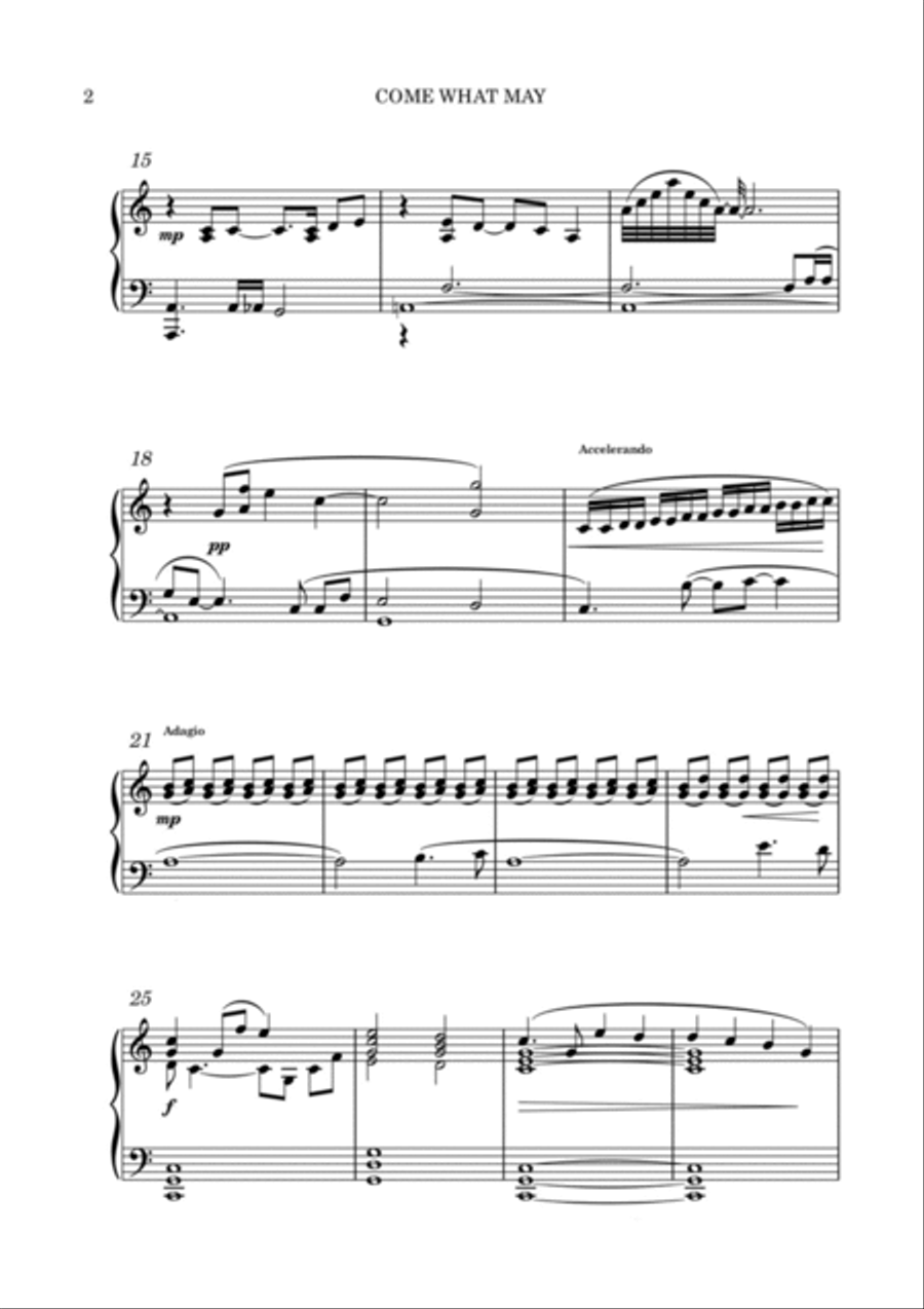 Come What May Piano Solo scores gallery preview page 2