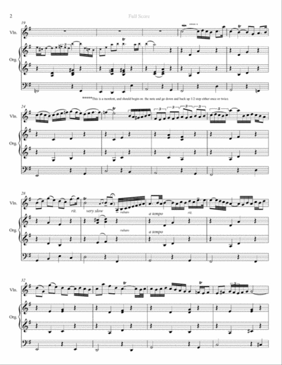 Arioso from Cantata BWV 156 (Adagio) for Violin and Organ String Duet scores gallery preview page 3