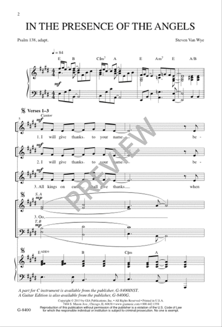 In the Presence of the Angels 4-Part scores gallery preview page 2