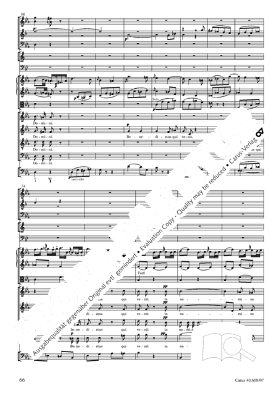 Missa Sancti Bernardi von Offida in B 4-Part scores gallery preview page 81