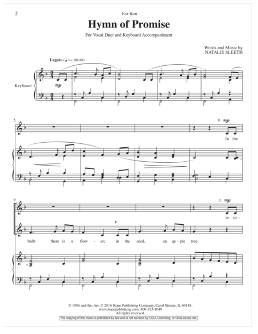 Hymn of Promise Choir scores gallery preview page 2