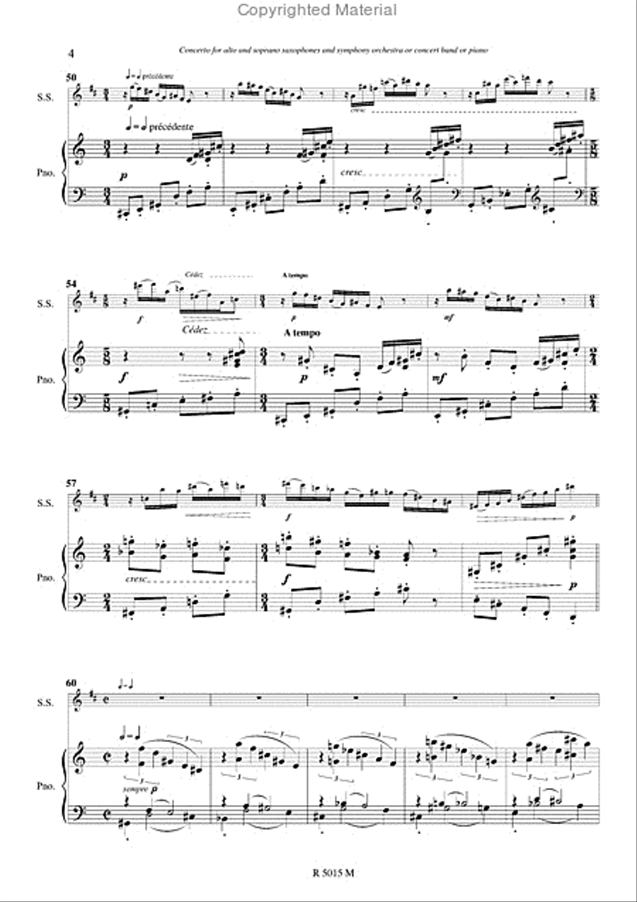 Concerto pour saxophone Piano Accompaniment scores gallery preview page 5