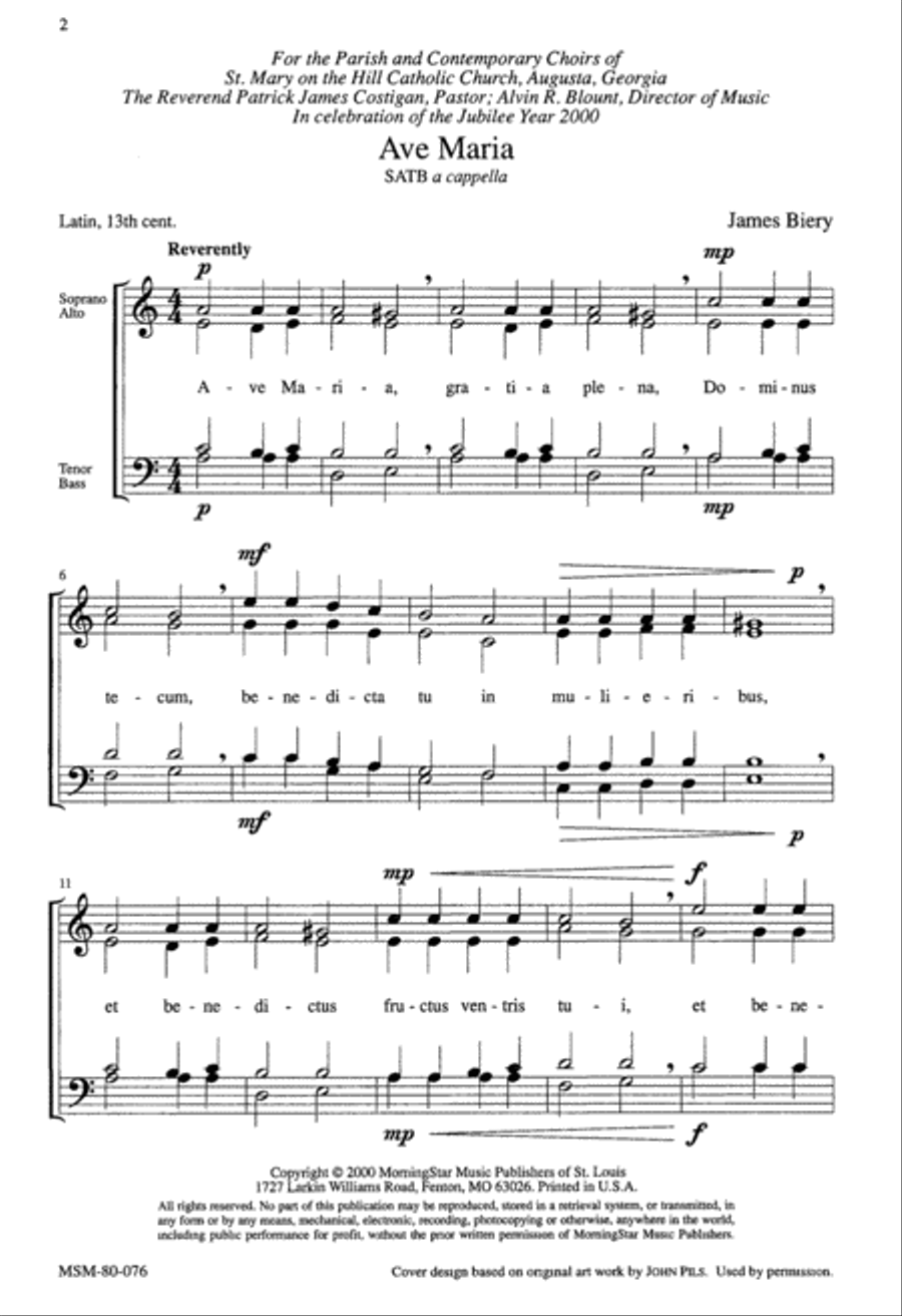 Ave Maria 4-Part scores gallery preview page 2