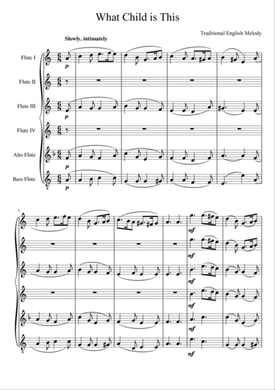 Greensleeves Woodwind Ensemble scores gallery preview page 2