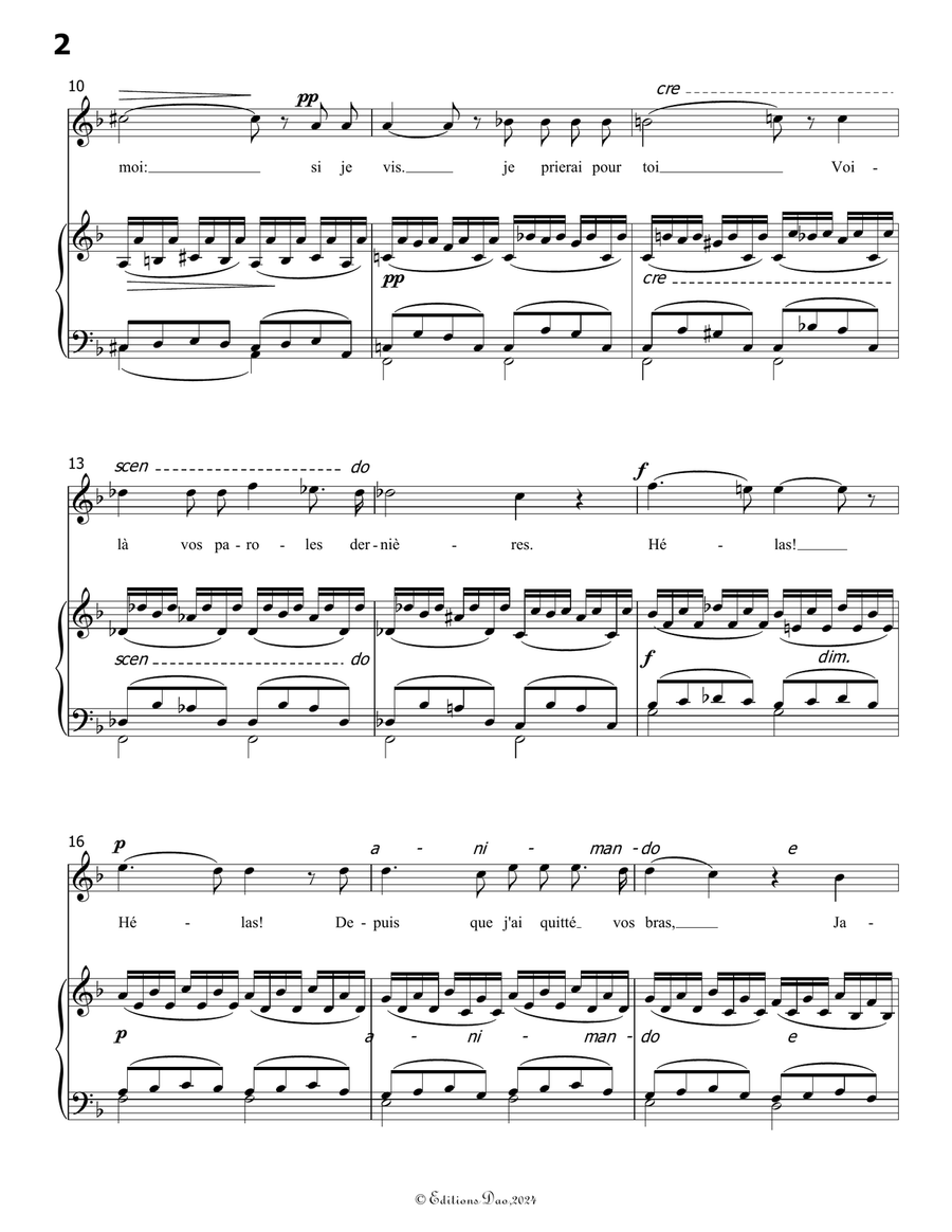 Vous Ne Priez Pas, by Bizet, in d minor Voice scores gallery preview page 4