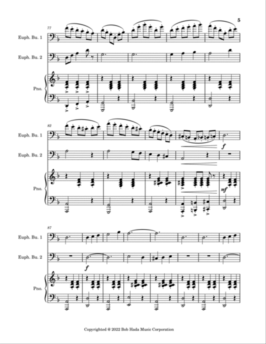 Bob's Lament (Second Theme of Bob Hada) Brass Duet scores gallery preview page 5
