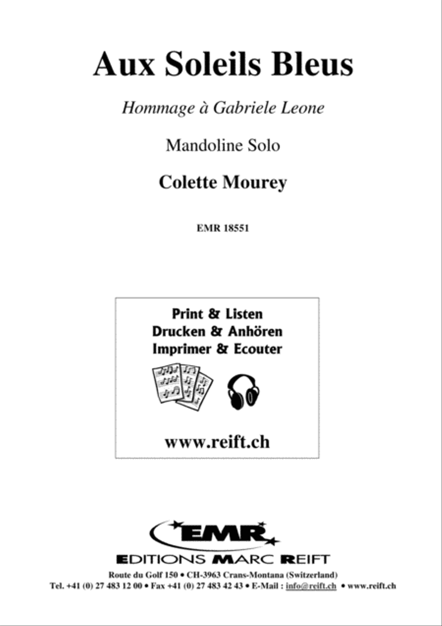 Aux Soleils Bleus Mandolin scores gallery preview page 2