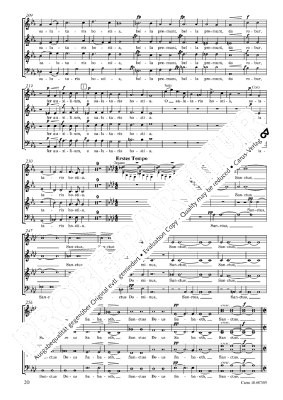 Missa sacra C Minor 4-Part scores gallery preview page 21