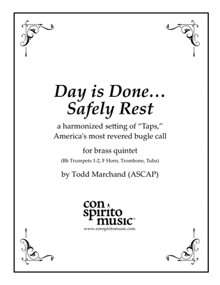Book cover for Day is Done … Safely Rest ("Taps") - brass quintet