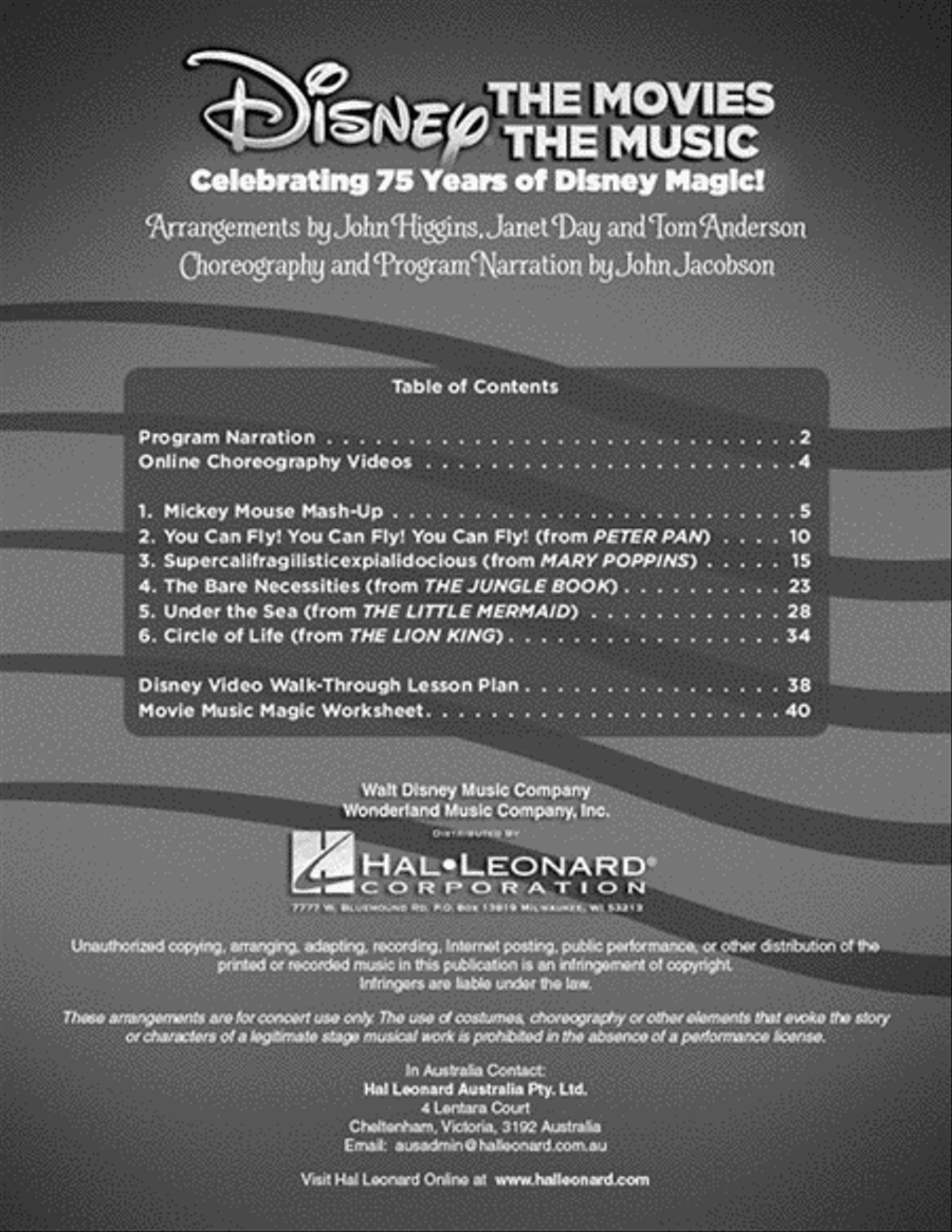 Disney: The Movies, The Music Choir scores gallery preview page 2