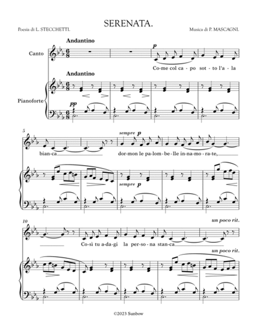Mascagni: Serenata (transposed to c minor)