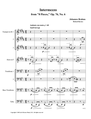 Intermezzo, Op. 76, No. 6 (Brass Octet)