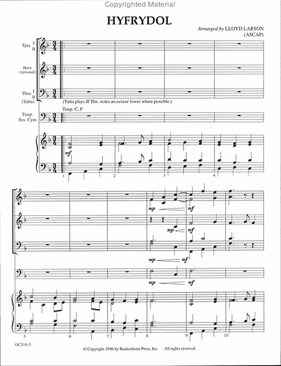 Praise and Adoration - full score and parts Horn scores gallery preview page 2