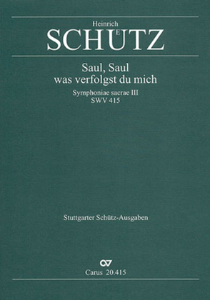 Book cover for Saul, wilt thou injure me? (Saul, was verfolgst du mich)