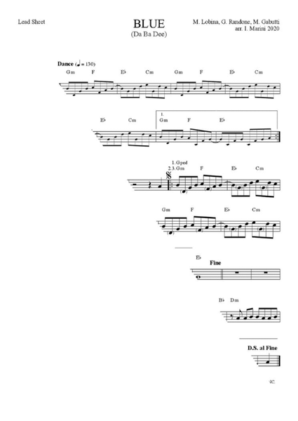 Blue (da Ba Dee) Large Ensemble - Digital Sheet Music