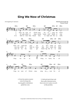Sing We Now of Christmas (Key of D-Sharp Minor)