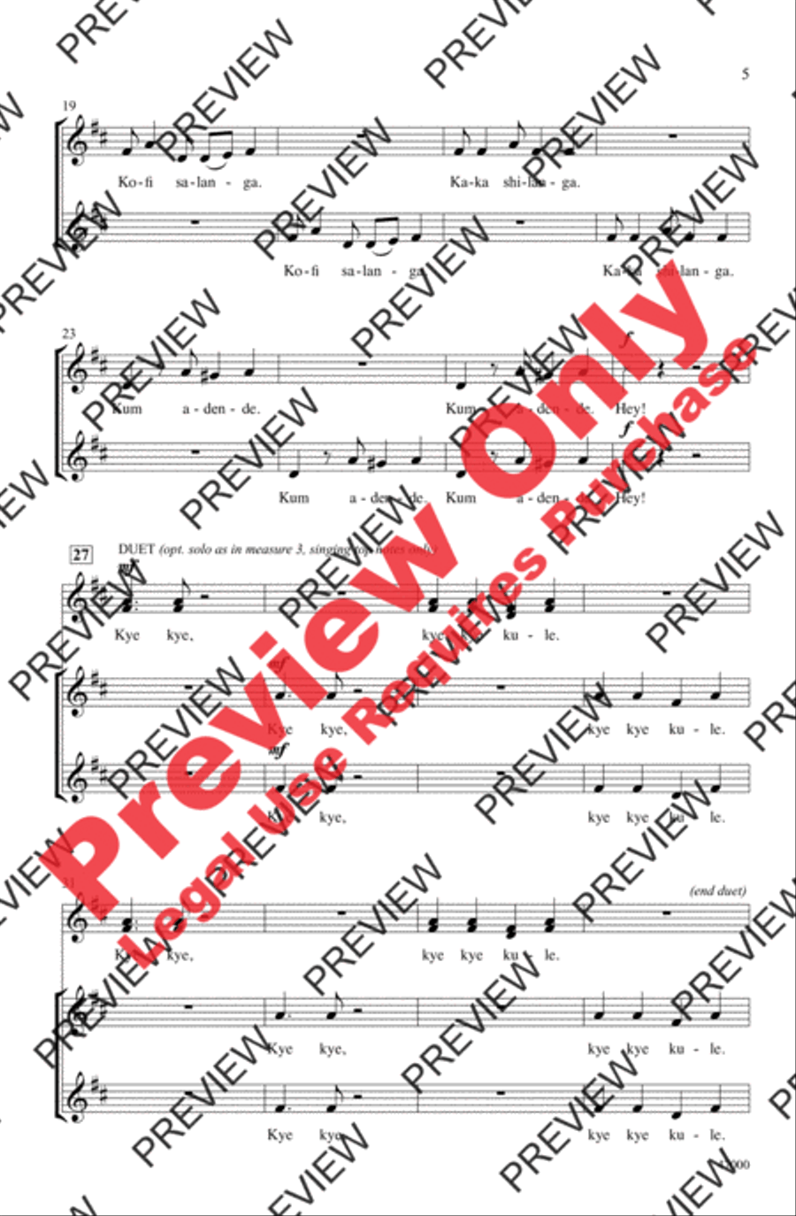Kye Kye Kule 2-Part scores gallery preview page 4