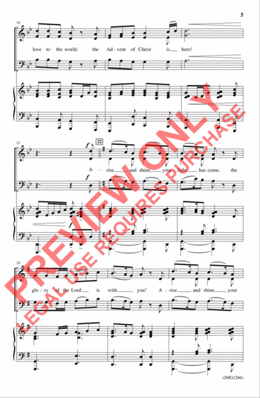 Rejoice! Your Light Has Come 4-Part scores gallery preview page 4