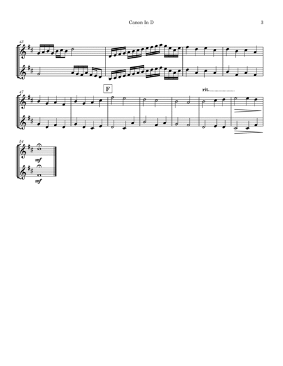 Canon In D Violin Duet String Duet scores gallery preview page 4