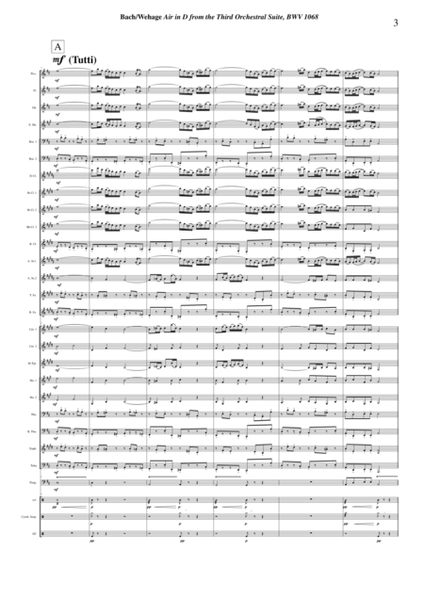 Johann Sebastian Bach/Wehage, Air in D from the Third orchestral suite, BWV 1068 arranged for concer
