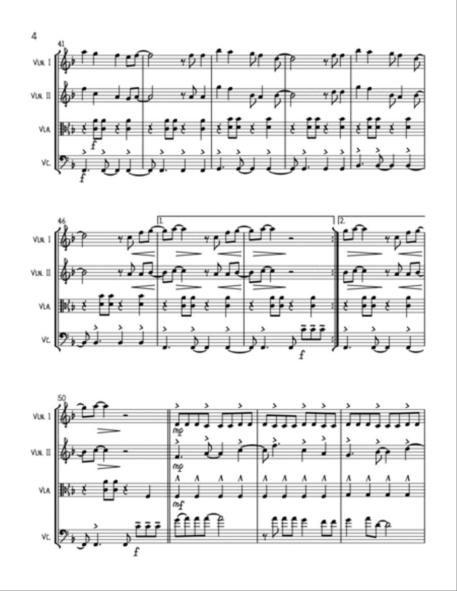 Marry You String Quartet scores gallery preview page 4
