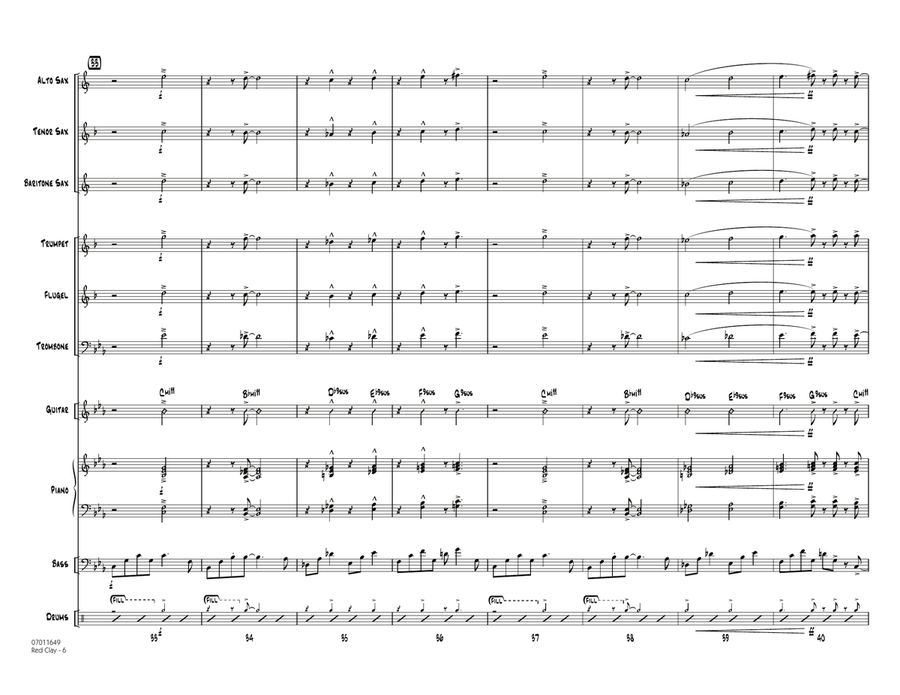 Red Clay - Conductor Score (Full Score) Jazz Ensemble scores gallery preview page 6