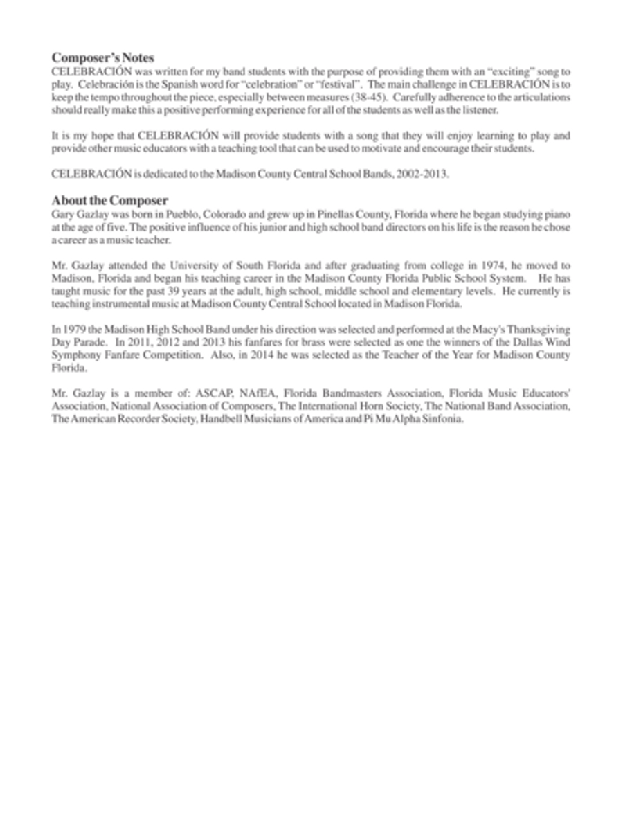 Celebracion Concert Band scores gallery preview page 3