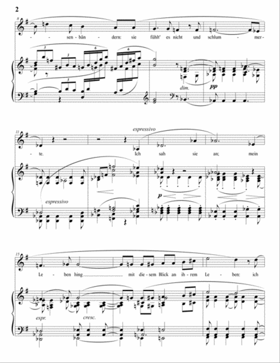 STRAUSS: Das Rosenband, Op. 36 no. 1 (transposed to G major) Voice scores gallery preview page 3