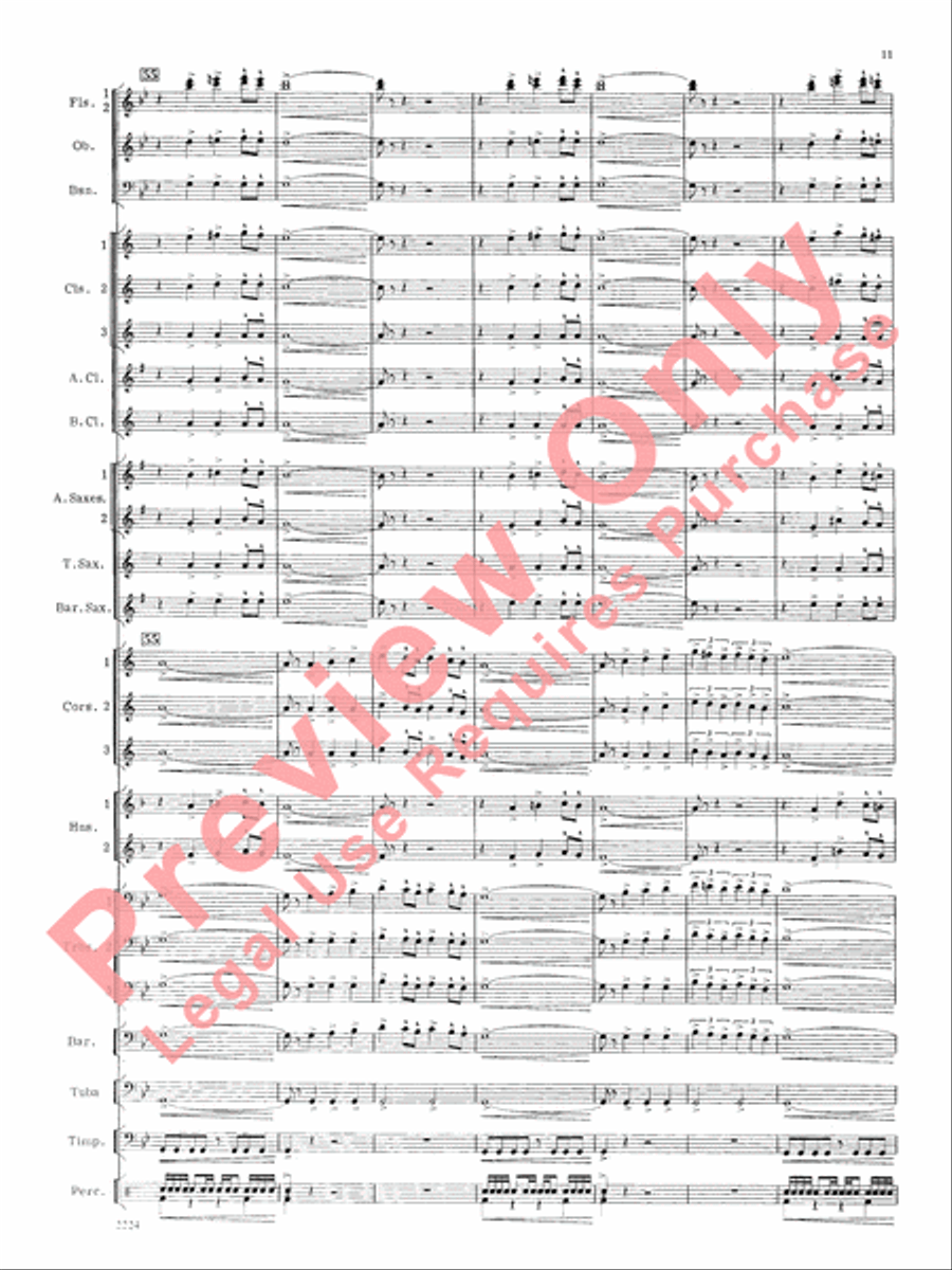 Flurry for Winds and Percussion Concert Band scores gallery preview page 12